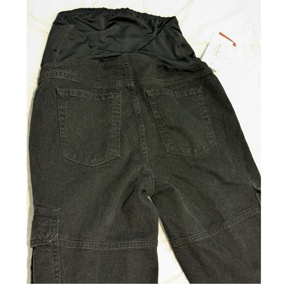 Black Maternity High Rise Straight Leg Jeans Size 4 - Picture 2 of 5